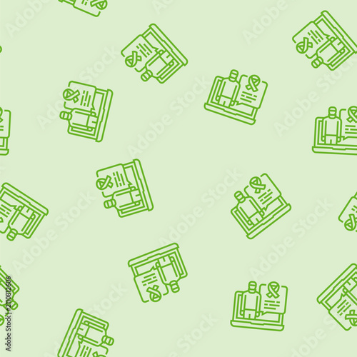 Canvastavla medical consultation cancer treatment vector line seamless pattern medical consu