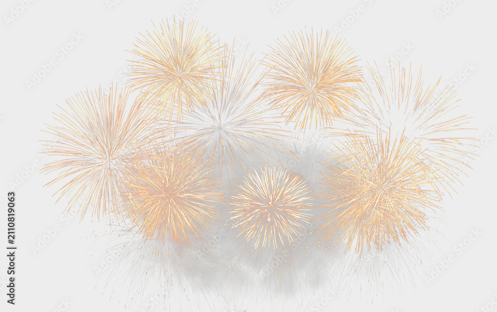 Obraz premium Festive Golden Fireworks with Shimmering Light PNG
