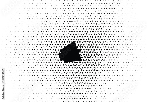 Foto Black mechanical gear silhouette centered on a white background, with a surround