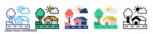 Foto Rural Revitalization Icon Sheet Multiple Style Collection