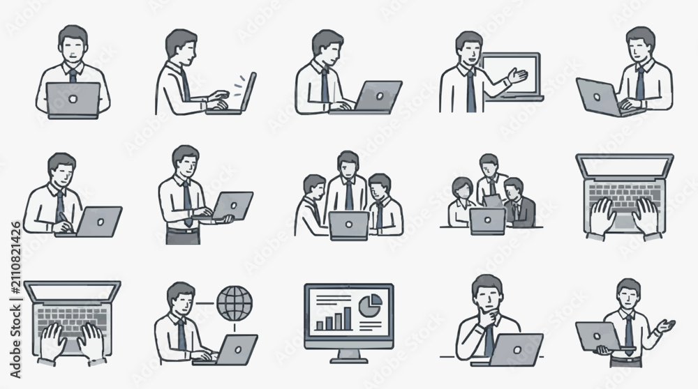 Fototapeta premium Modern Workplace Collaboration Digital Meetings.