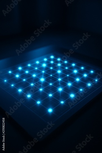 Futuristic Holographic Network Interface Grid