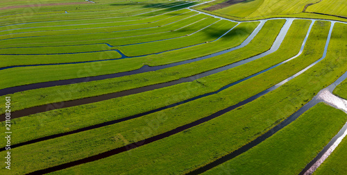 Stunning green fields of Zoeterwoude, the Netherlands