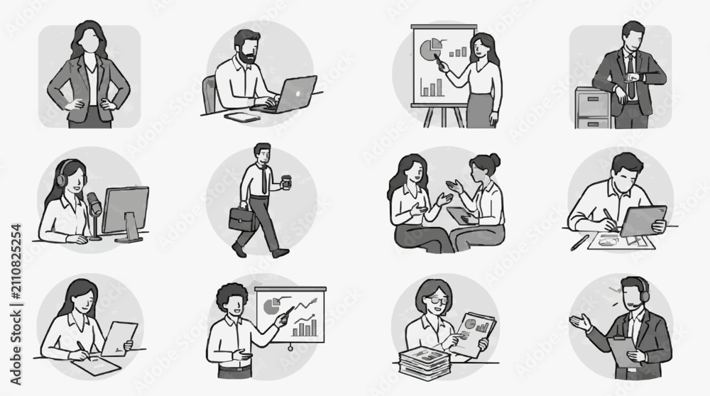 Fototapeta premium Modern Workplace Learning Scenarios.