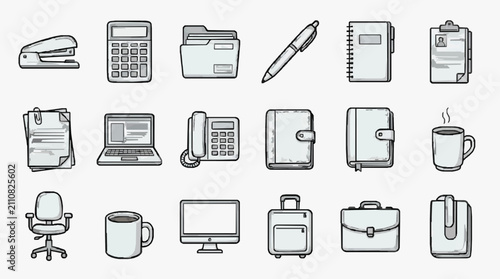 Office Essentials Icon Set.