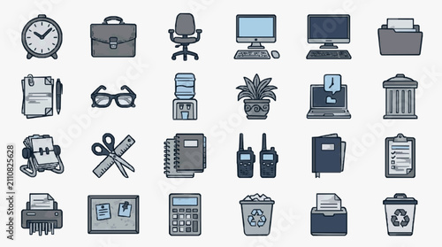 Office Essentials Icons Collection.