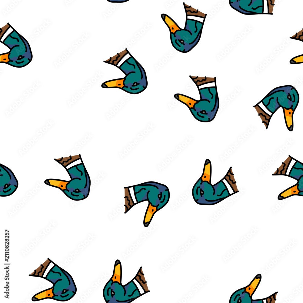 Obraz premium duck animal zoo vector seamless pattern duck animal zoo sign illustration
