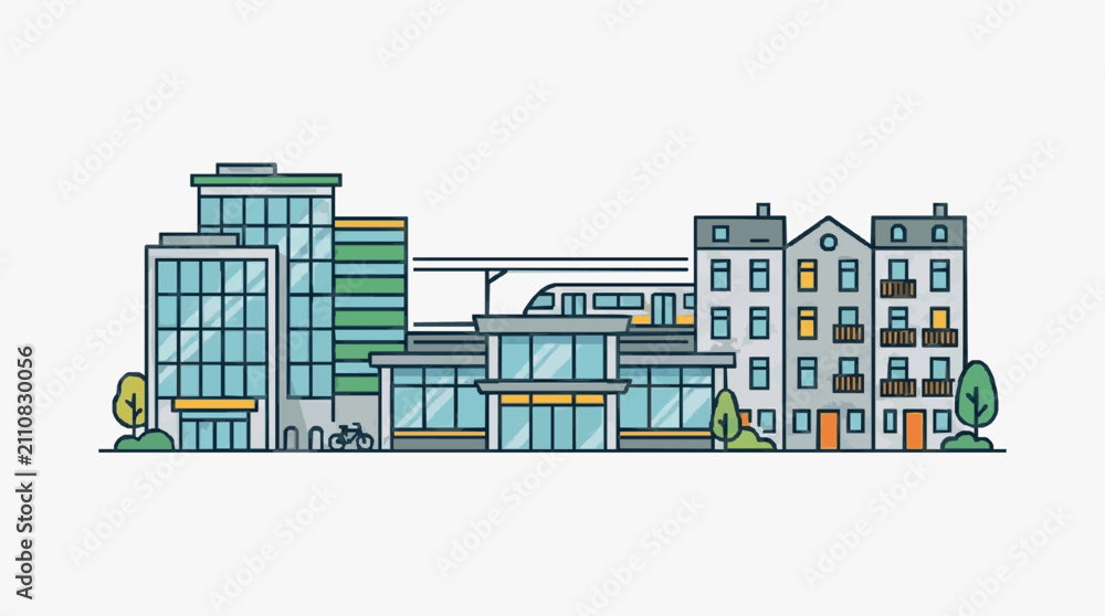 Obraz premium Modern Urban Skyline Building Complex.