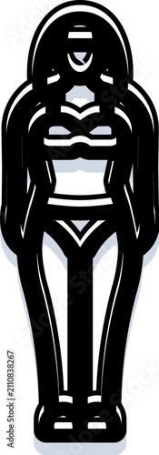 фотографія Woman standing in an abstract stylized outline combining a religious habit with
