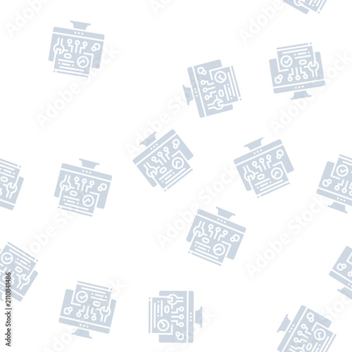 Картината върху платно plugin program vector glyph seamless pattern plugin program sign illustration