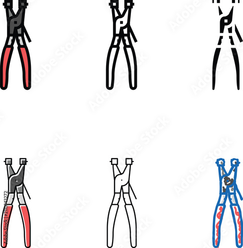Bild auf Leinwand hose clamp pliers color icon vector