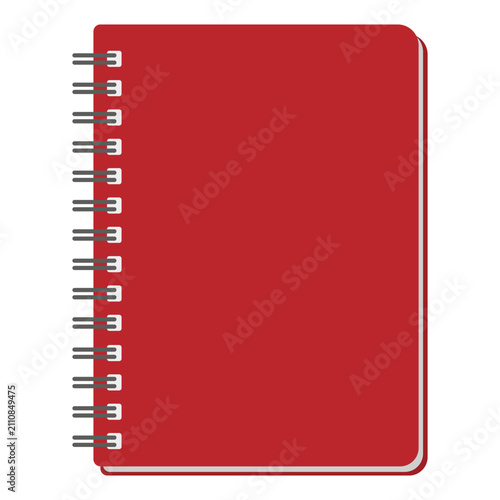 Photography Red Notebook with Spiral Binding: A vibrant red notebook featuring a practical spiral binding, perfect for note-taking, journaling, or sketching ideas