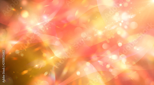 Vibrant abstract background with warm yellow, orange, and coral light flares, soft blur, uplifting and modern feel