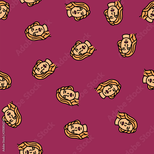 Fotografie worry woman expression vector seamless pattern worry woman expression sign illus