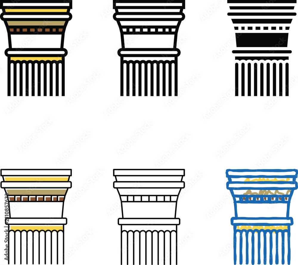 Obraz premium column ancient rome color icon multipack vector. column ancient rome sign. isolated symbol