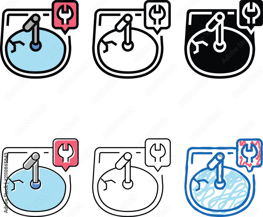 Obraz premium minimal sink repairs color icon vector. sink repairs sign. isolated symbol