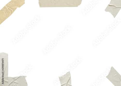 Empty board with masking tapes on the sides