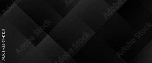 Modern black white abstract background. Minimal. Gradient. Dark grey banner with geometric shapes, lines, stripes, triangles. Design. Futuristic. Cut paper or metal effect.vector eps10