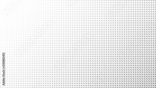 Cuadro en lienzo Diagonal pattern of black halftone dots with a gradient density on a white backg