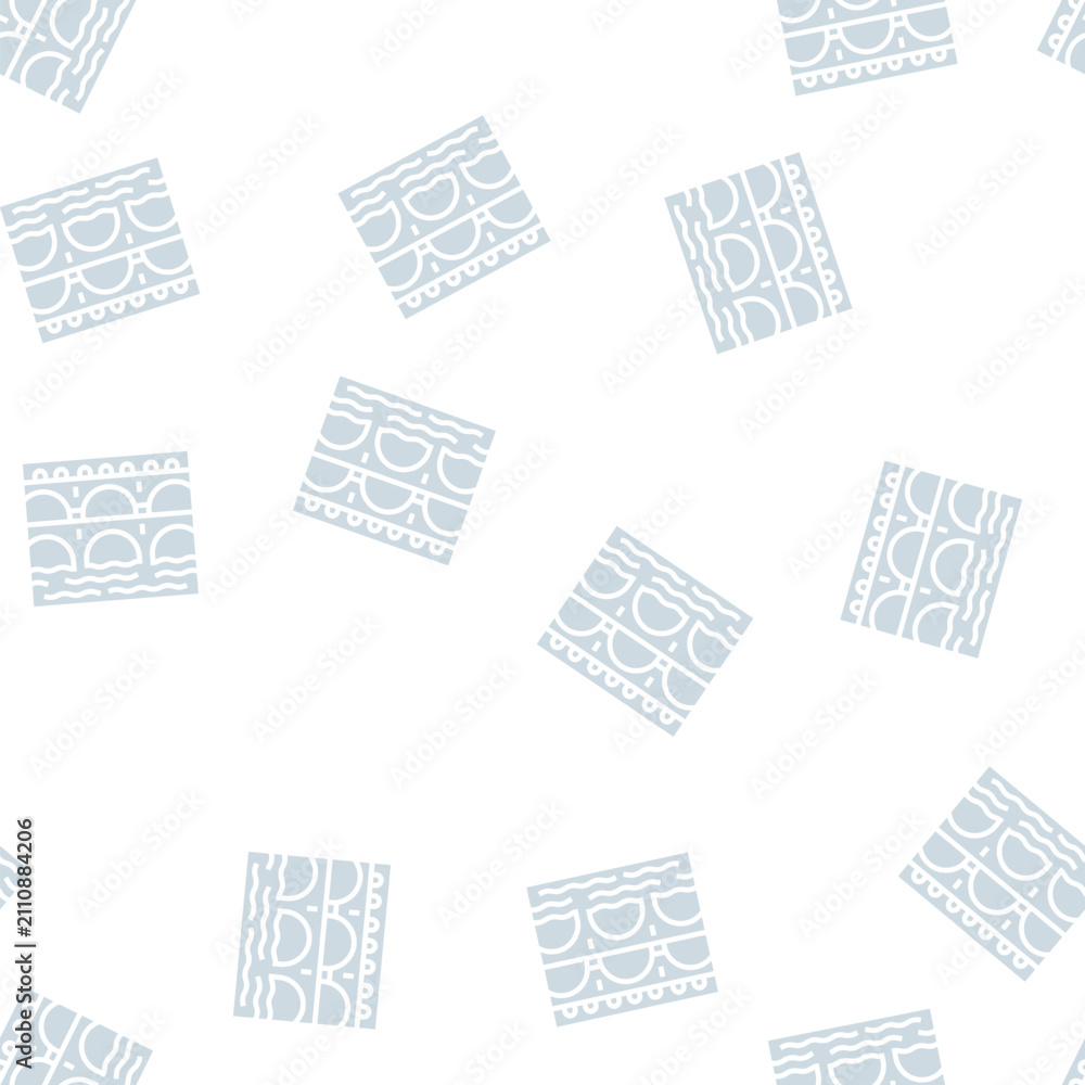 Obraz premium aqueduct ancient rome construction vector glyph seamless pattern aqueduct ancient rome construction sign illustration