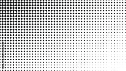 Cuadro en lienzo Diamond shape halftone pattern with a corner gradient transition from dense blac