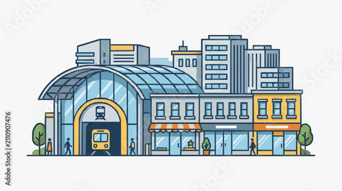 Foto Urban Modern Commercial Building Frontage.
