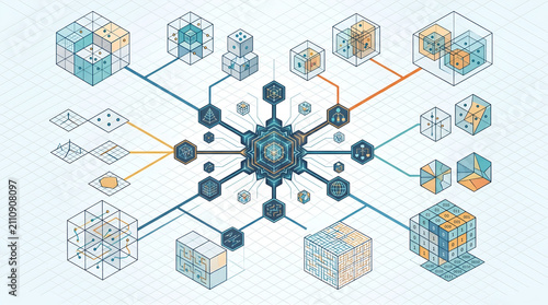 AI Automation and Neural Network Data Science Technology Background