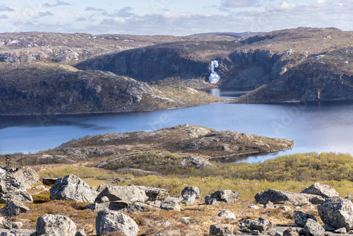 Canvas Print Mountain landscape on mountain Oretoppen ( norwegian Øretoppen ) on South Varang