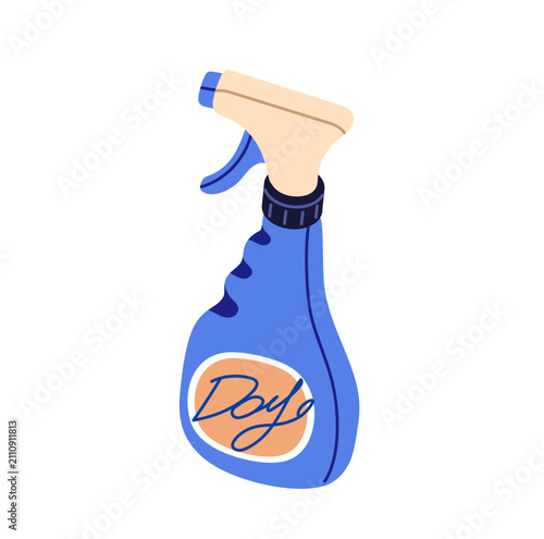 Spray bottle, household cleaning product. Cleaner, chemical liquid, sanitizin...