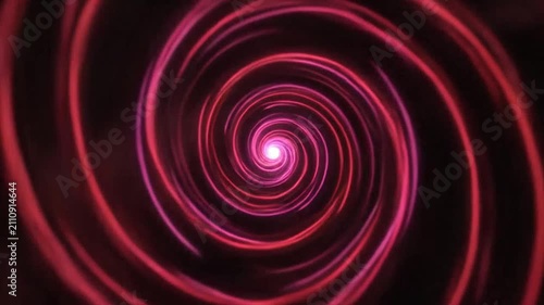 Abstract glowing red light lines forming a swirling vortex pattern