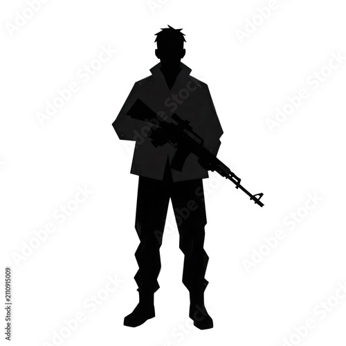 Soldier Holding Rifle Transparent Background