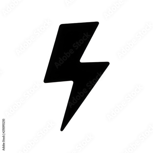 White Lightning Bolt Design Element Transparent Background