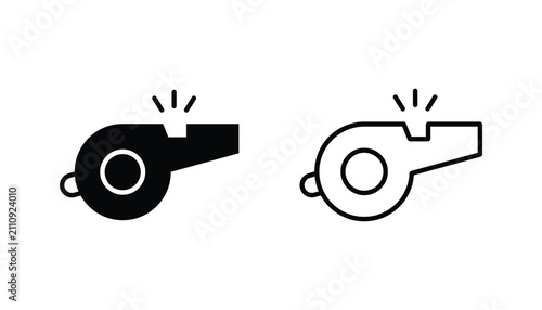 Whistle icon. Whistle vector thin line and glyph flat icon.
