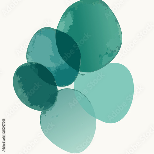 Elegant abstract watercolor illustration inspired by polished sea glass