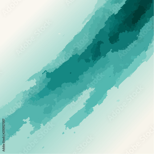 Premium abstract watercolor background with smooth emerald and turquoise washes flowing