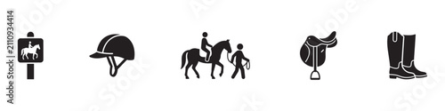 Bild auf Leinwand Horse riding icon set