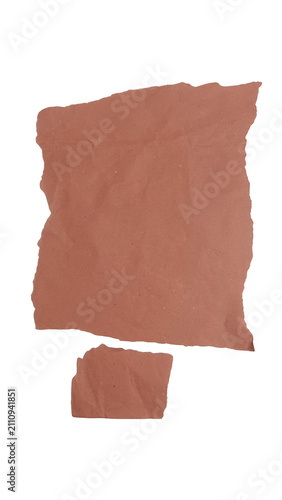 Torn piece of brown paper with rough edges