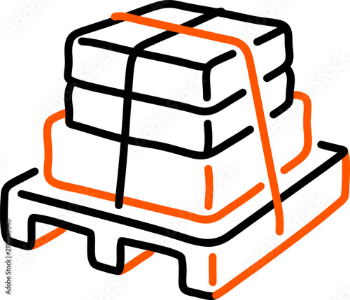 Air cargo pallet aviation freight and logistics transport icon