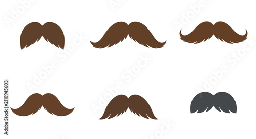 Fotografía Set of Various Cartoon Moustache Styles