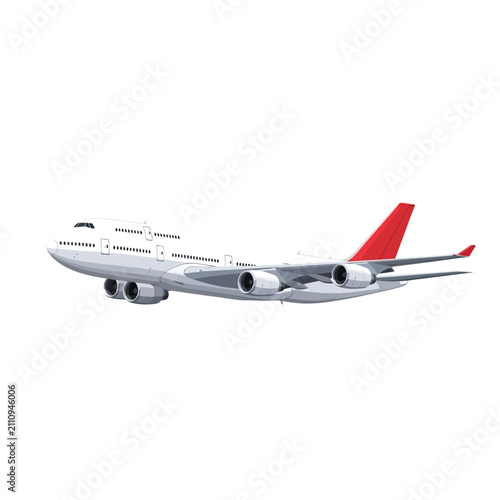 Cuadro en lienzo Four Engine Commercial Wide Body Airliner