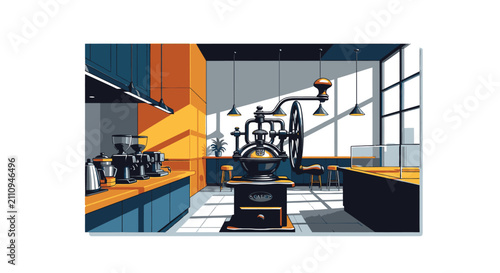 Foto Industrial machine in a factory setting.
