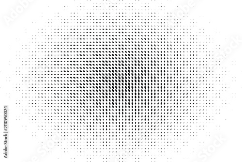 Bild auf Leinwand Oval shape composed of black halftone dots with a soft gradient density on a whi