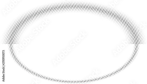 Foto Oval shape formed by black halftone dots with varying density on a white backgro