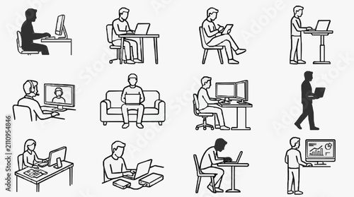 People Working in Various Home Settings.
