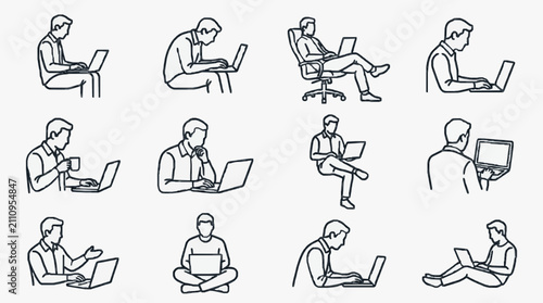 People Working and Studying with Laptops.