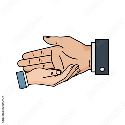 Handshake and supportive hand gesture illustration