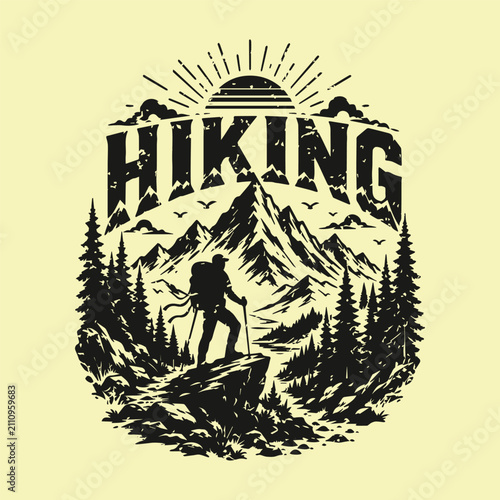 Hiking t-shirt design