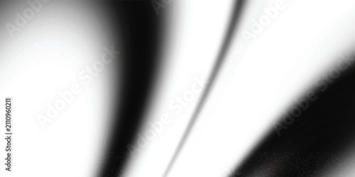 Canvas-taulu black and white modern abstract background with graceful curved ribbons, shiny g