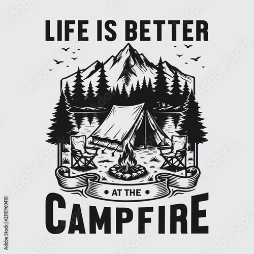 Nature Over Notifications Camping T-Shirt | Vintage Outdoor Adventure Mountain Graphic Tee