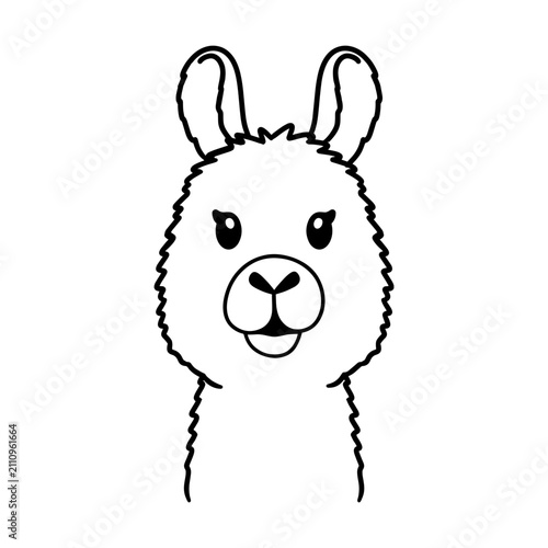 Cute lama svg cut file. Isolated vector illustration.